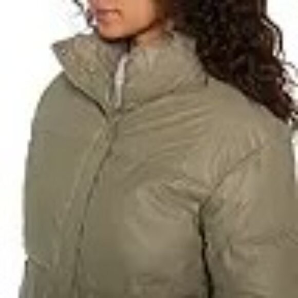 Express $128 Olive Women Puffer Coat Md  NWT - Picture 3 of 8